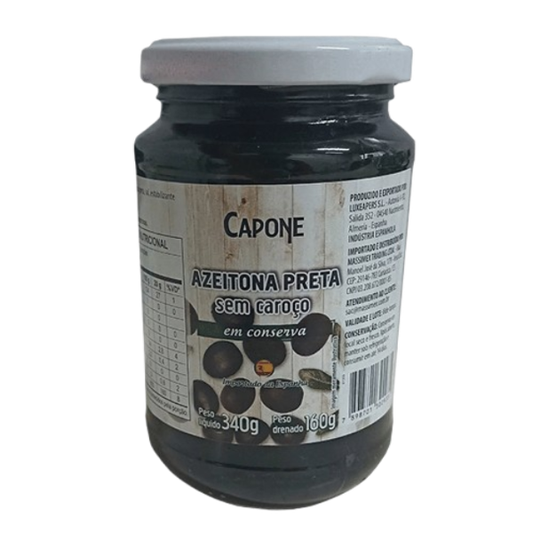 AZEITONA PRETA CAPONE 160G VD S/CAROÇO