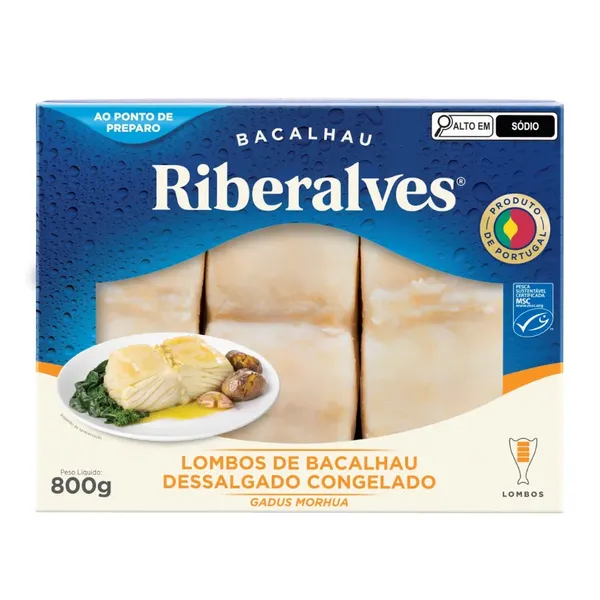BACALHAU RIBERALVES 800G MORHUA DESSALGADO LOMBO