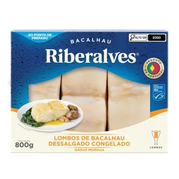 BACALHAU RIBERALVES 800G MORHUA DESSALGADO LOMBO