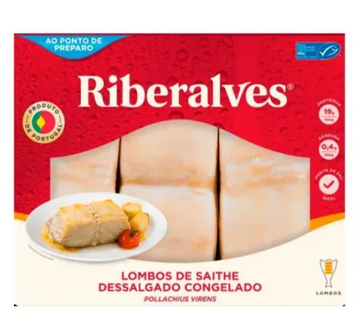 BACALHAU RIBERALVES 800G SAITHE DES.LOMBO
