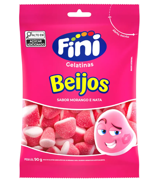 BALA GEL FINI 90G KISSES MORANGO