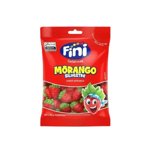 BALA GELATINA FINI 80G MORANGO SILVESTRE
