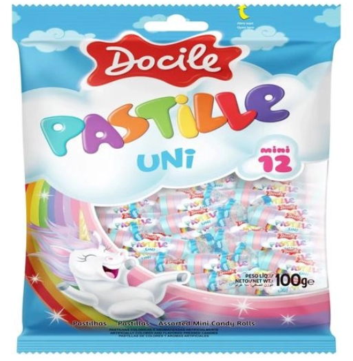 BALA PASTILLE DOCILE 100G UNICÓRNIO