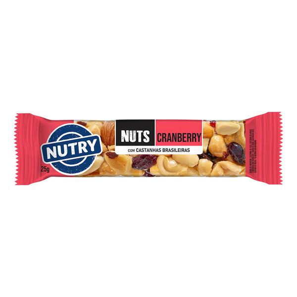 BARRA CASTANHA NUTRY NUTS 25G CRANBERRY