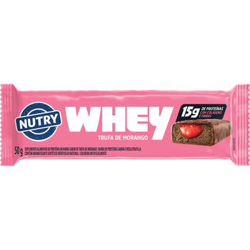 BARRA NUTRY WHEY 50G 15G PROTEÍNA TRUFA MORANGO