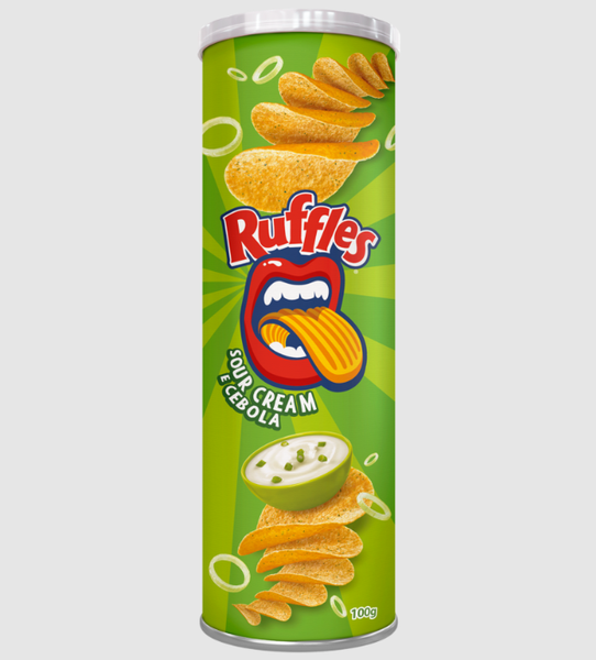 BATATA RUFFLES 100G TUBO SOUR CREAM/CEBOLA