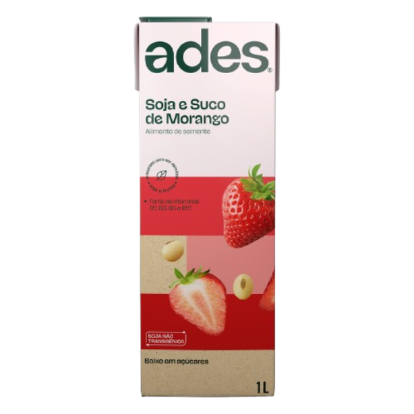 BEBIDA ADES 1L TP BASE DE SOJA MORANGO