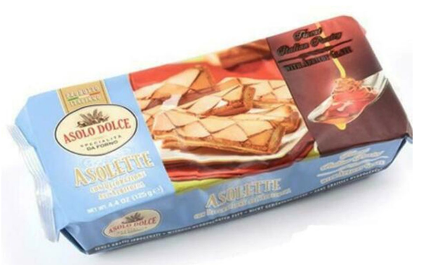 BISCOITO ASOLO DOLCE 125G FOLHADO FIOS DAMASCO