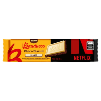 BISCOITO BAUDUCCO 80G CHOCOBISCUIT NETFLIX CHOCOLATE BRANCO
