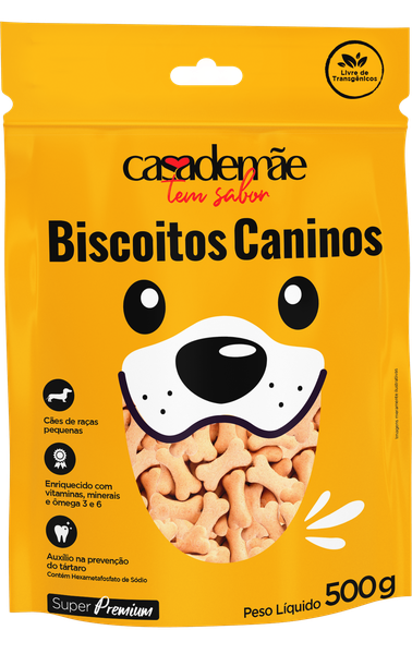 BISCOITO CASA DE MÃE 500G CÃO RAÇAS PEQUENAS