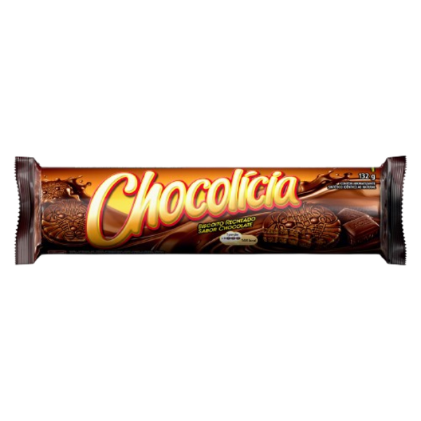 BISCOITO CHOCOLICIA 132G RECHEIO CHOCOLATE