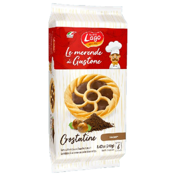 BISCOITO GASTONE LAGO 240G TORTINHA CACAU/AVELÃ