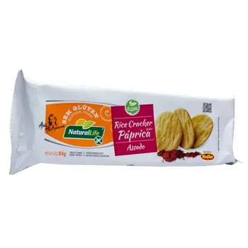 BISCOITO NATURAL LIFE 84G RICE CRACKER PAPRICA