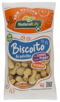 BISCOITO POLVILHO NATURAL LIFE 90G S/GLÚTEN LEMON PEPPER