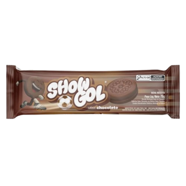 BISCOITO SHOW GOL 76G RECHEADA CHOCOLATE