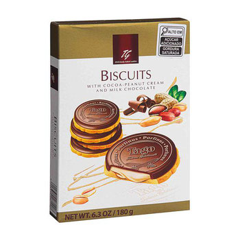 BISCOITO TAGO 180G CACAU/AMENDOIM