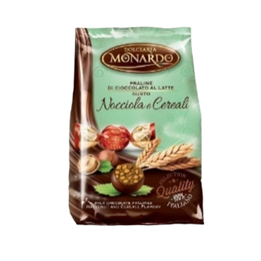 BOMBOM DOLCIARIA MONARDO 100G PRALINE AVELA/CEREAIS CROCANTES
