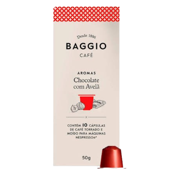 CÁPSULA BAGGIO 50G NESPRESSO CHOCOLATE C/AVELÃ