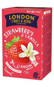 CHÁ LONDON 40G C/20 MORANGO/BAUNILHA