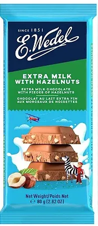 CHOCOLATE E WEDEL 80G EXTRA MILK WITH HAZELNUTS