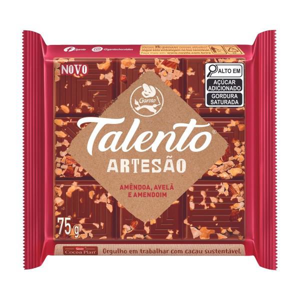 CHOCOLATE GAROTO TALENTO 75G AMÊNDOA/AVELÃ/AMENDOIM