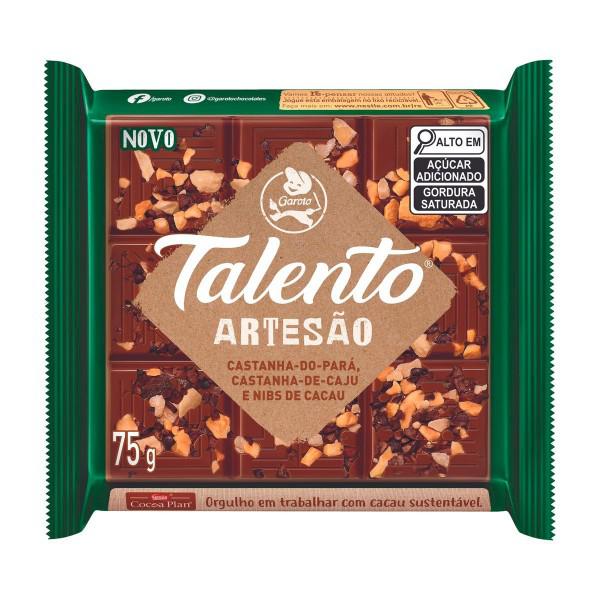 CHOCOLATE GAROTO TALENTO 75G CAJU/PARÁ/CACAU