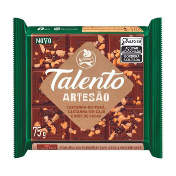 CHOCOLATE GAROTO TALENTO 75G CAJU/PARÁ/CACAU