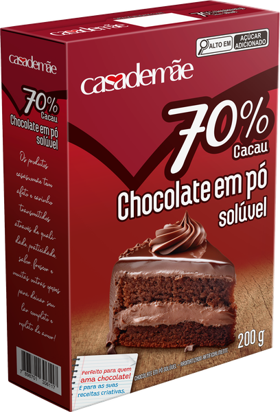CHOCOLATE PÓ CASA DE MÃE 200G 70% CACAU