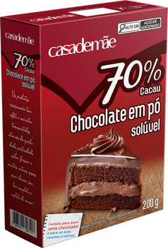 CHOCOLATE PÓ CASA DE MÃE 200G 70% CACAU