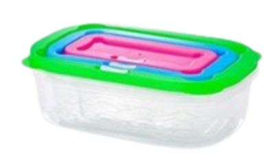 CONJUNTO POTE CASA DE MÃE C/3 PLASTICO RETANGULAR