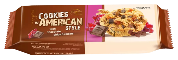 COOKIES IN AMERICAN STYLE 135G CHOCOLATE UVA PASSA
