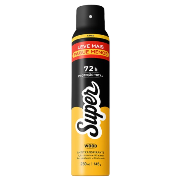 DESODORANTE SUPER AEROSOL MEN 250ML WOOD