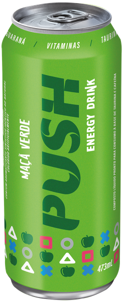 ENERGÉTICO PUSH 473ML LT MAÇÃ VERDE
