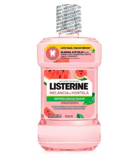 ENXAGUANTE BUCAL LISTERINE 500ML MELANCIA/HORTELÃ ZERO