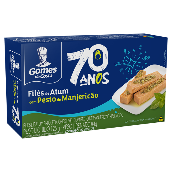 FILÉ ATUM GOMES DA COSTA 84G ÓLEO PESTO DE MANJERICÃO