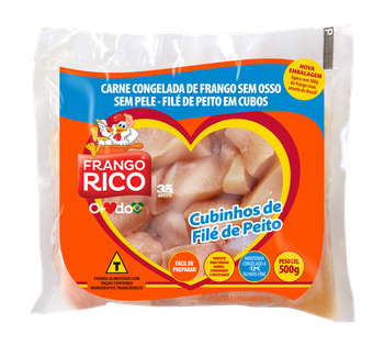 FILE PEITO FRANGO RICO 500G CUBOS