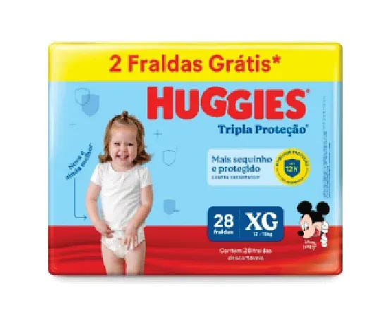FRALDA HUGGIES TRIPLA PROT MEGUINHA XG C/28