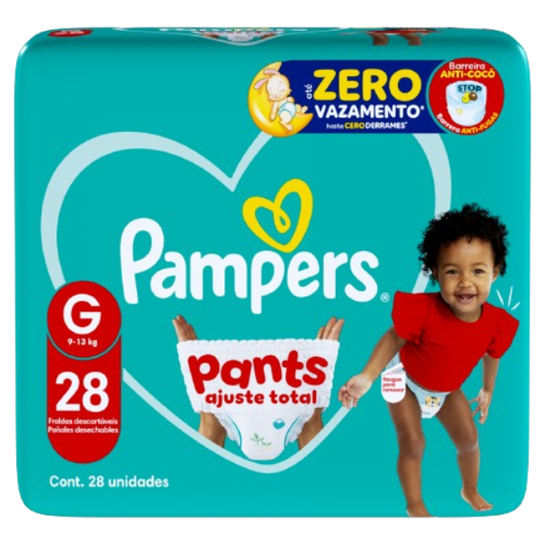 FRALDA PAMPERS PANTS AJUSTE TOTAL G C/28