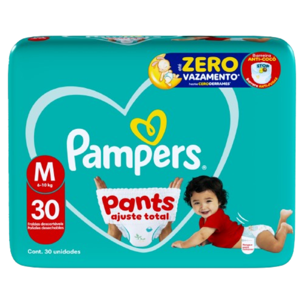 FRALDA PAMPERS PANTS AJUSTE TOTAL M C/30