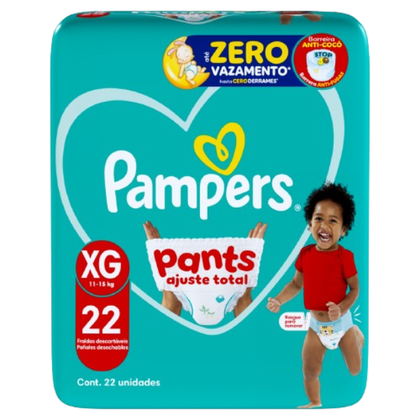 FRALDA PAMPERS PANTS AJUSTE TOTAL XG C/22