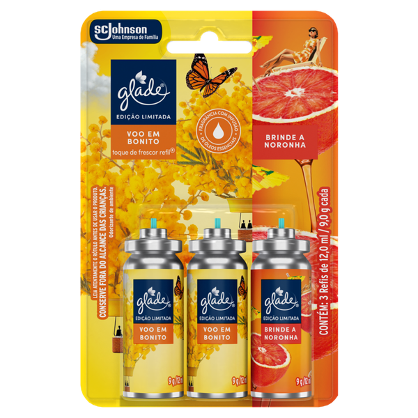 GLADE TOQUE FRESCOR REFIL LV3PG2 9G VOO BONITO/BRINDE A NORONHA