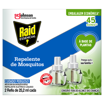 INSETICIDA RAID ELETRICO 45N C/2 FAMILY BASE PLANTAS