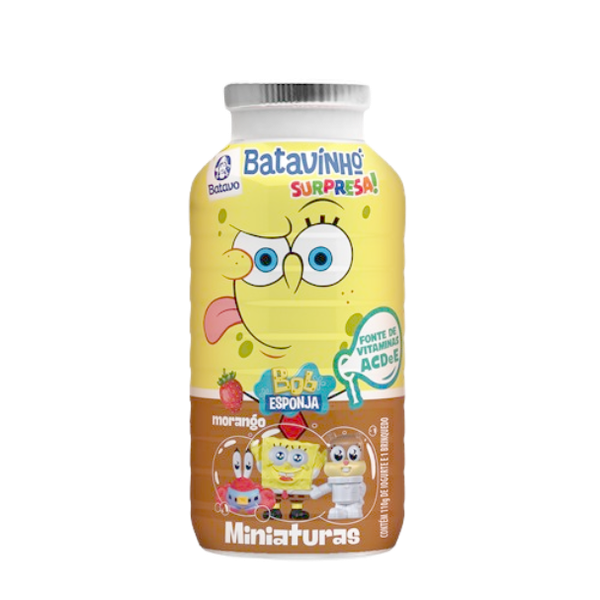 IOGURTE BATAVINHO 110G SURPRESA MORANGO BOB ESPONJA