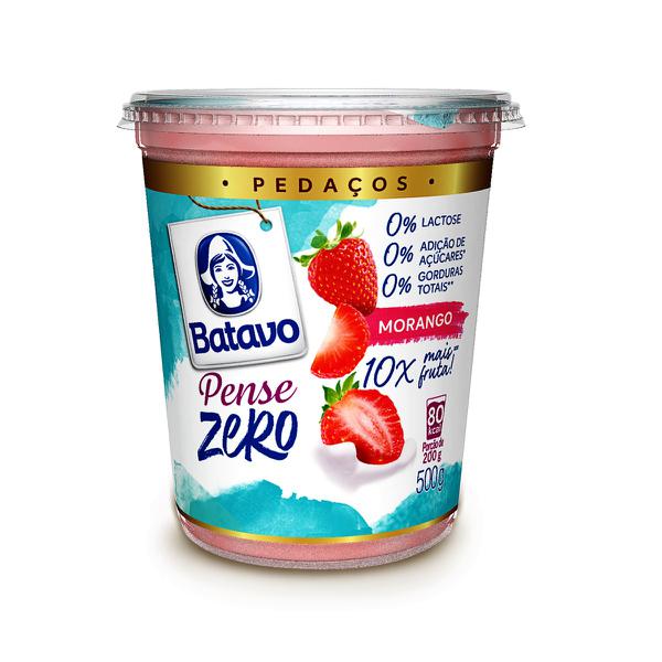 IOGURTE BATAVO PEDAÇOS 500G PENSE ZERO MORANGO