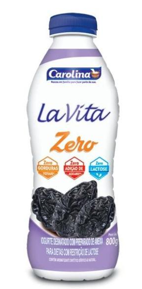 IOGURTE CAROLINA LA VITA 800G ZERO AMEIXA
