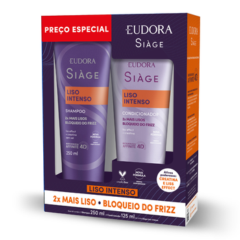 KIT EUDORA SIAGE SHAMPOO 250ML +CONDICIONADOR 125ML LISO INTENSO