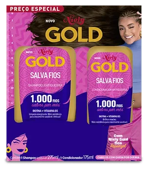 KIT SHAMPOO E CONDICIONADOR NIELY GOLD SALVA FIOS