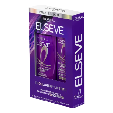 KIT SHAMPOO ELSEVE 375ML + CONDICIONADOR 170ML COLAGEN LIFTER