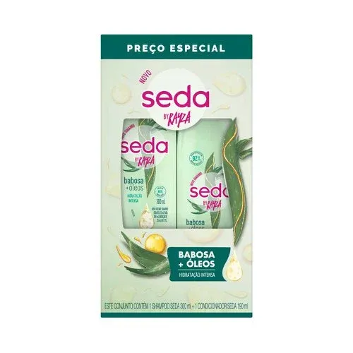 KIT SHAMPOO SEDA 300ML +CONDICIONADOR 190ML BABOSA ÓLEOS