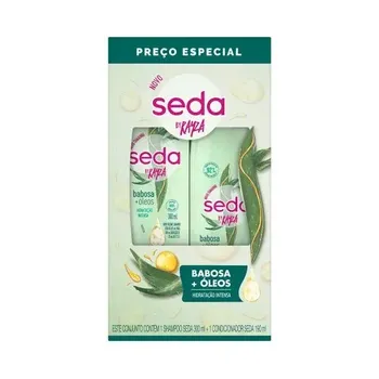 KIT SHAMPOO SEDA 300ML +CONDICIONADOR 190ML BABOSA ÓLEOS